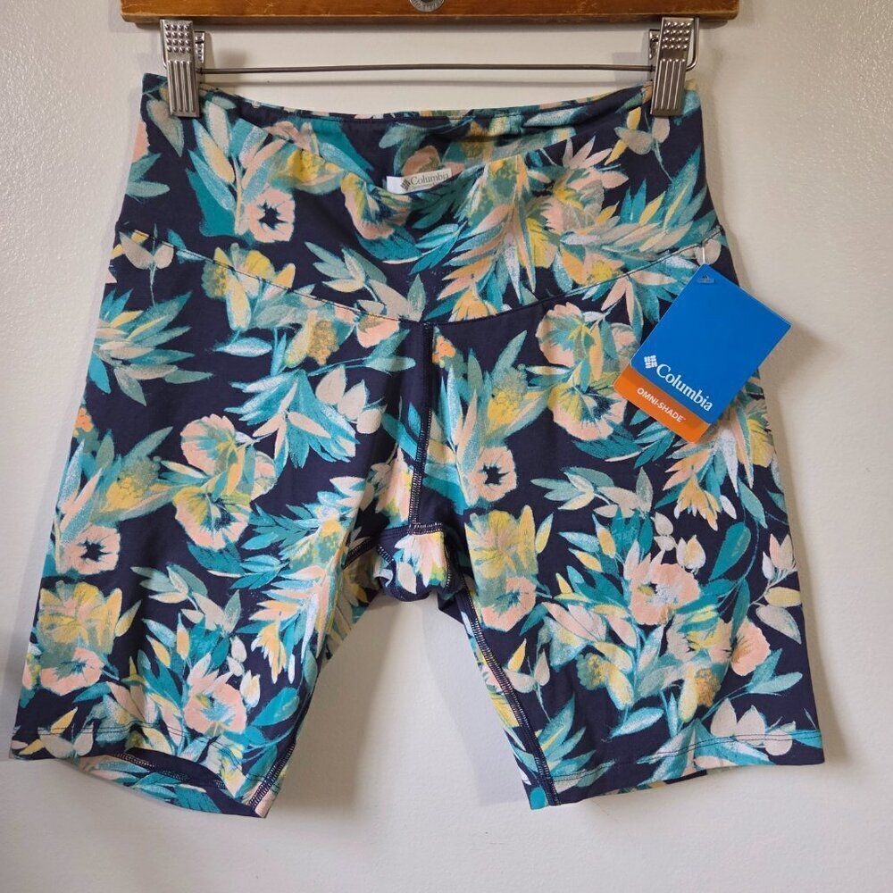 NWT COLUMBIA TREK 1/2 WOMENS 9" INSEAM FLORAL SHORTS SIZE M